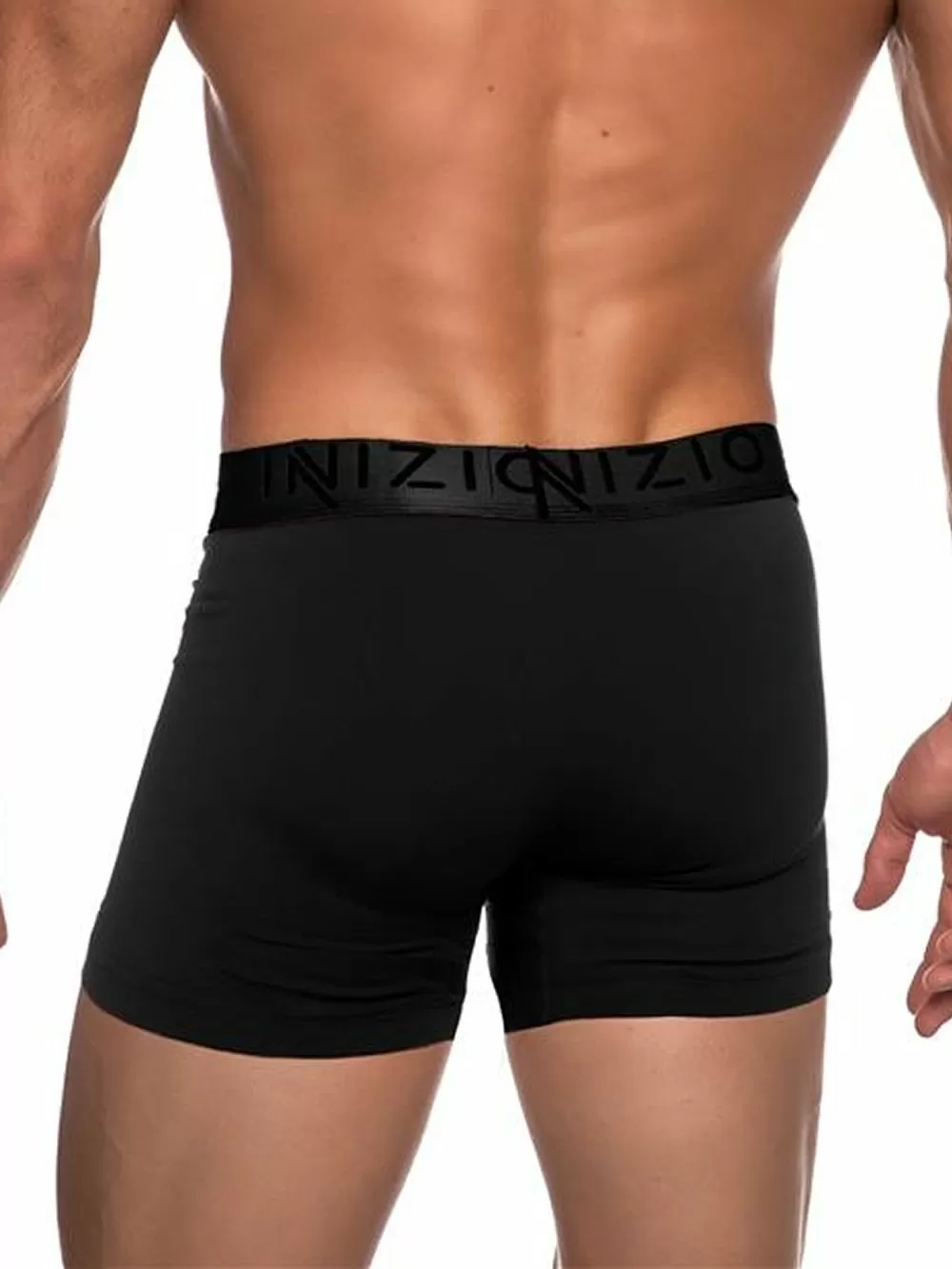 INIZIO Boxer Μακρύ - Black/Khaki - Ελαστικό Βαμβάκι - Υπερμεγέθη - Πακέτο με 2 