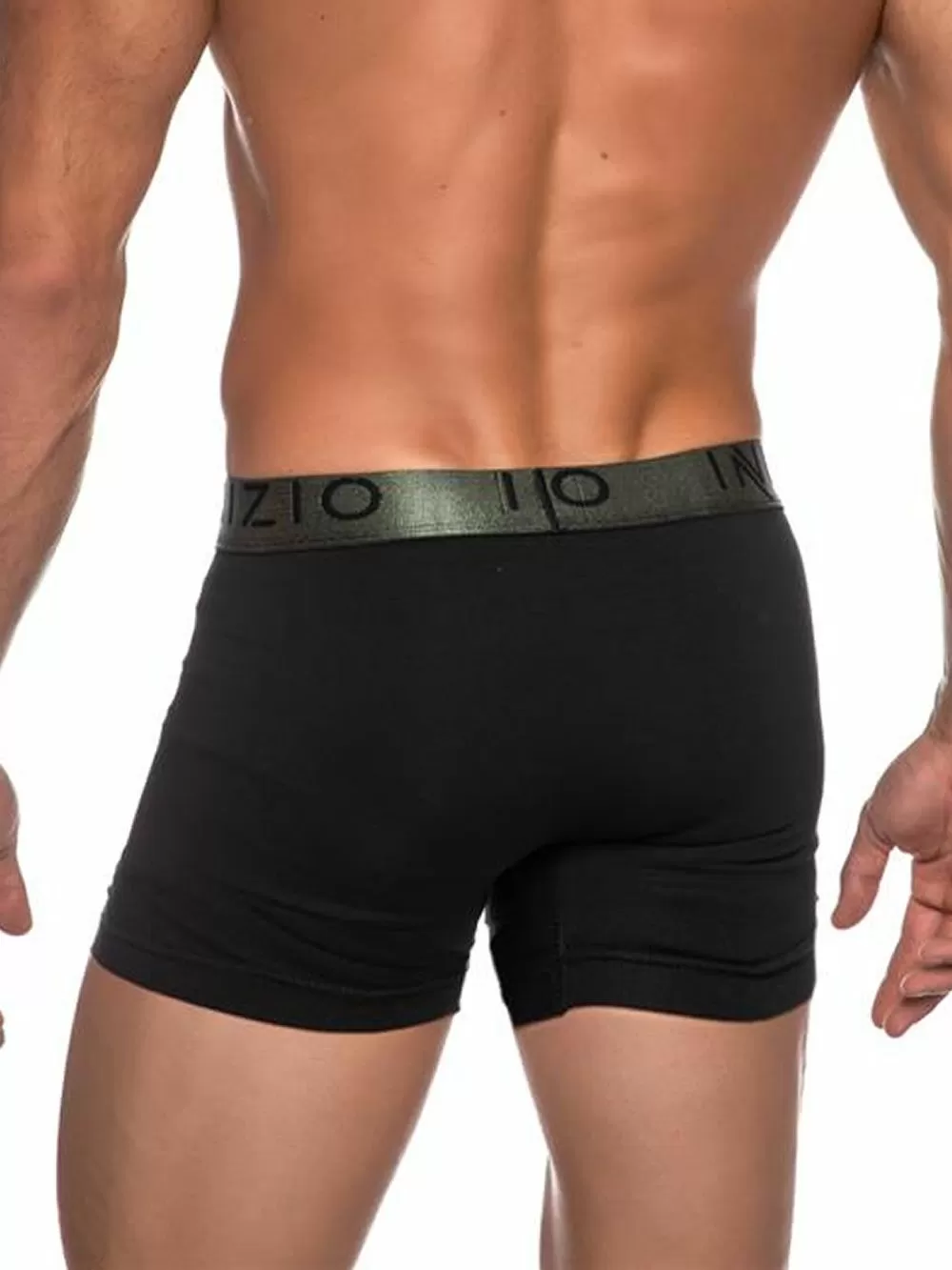 INIZIO Boxer Μακρύ - Black/Khaki - Ελαστικό Βαμβάκι - Υπερμεγέθη - Πακέτο με 2 