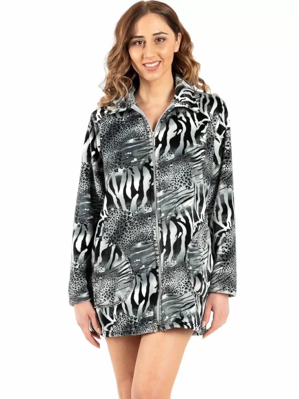 Ρόμπα Πολυτελείας KOYOTE B.N. - Ζεστό & Απαλό Fleece - Φιόγκος - Animal Σχέδιο 