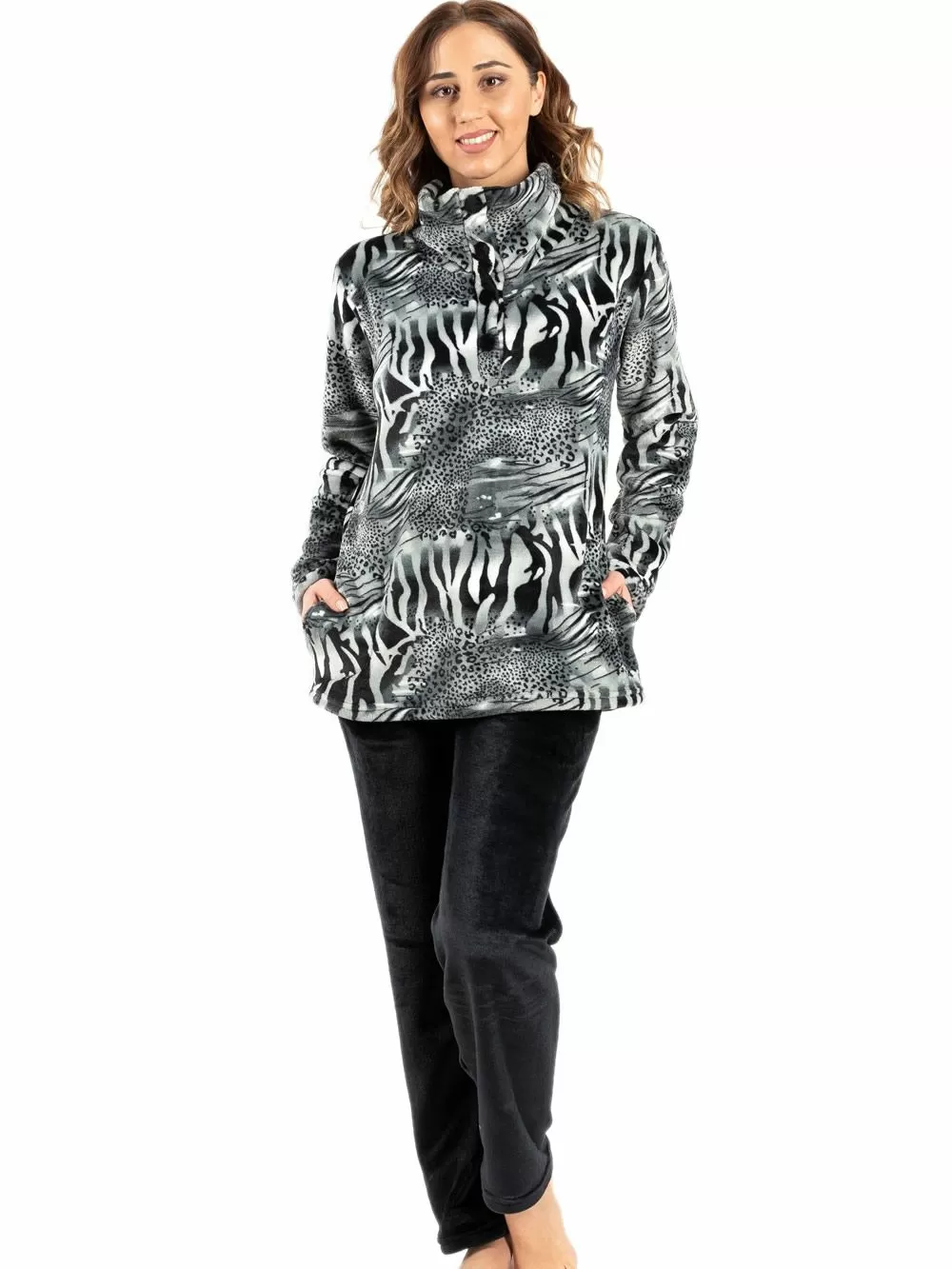 Πυτζάμα Πολυτελείας KOYOTE B.N. - Ζεστό & Απαλό Fleece - Animal Σχέδιο