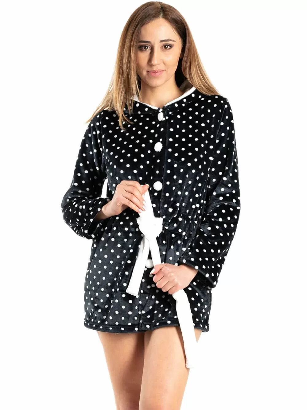 Ρόμπα Πολυτελείας KOYOTE - Απαλό & Ζεστό Fleece - Dots