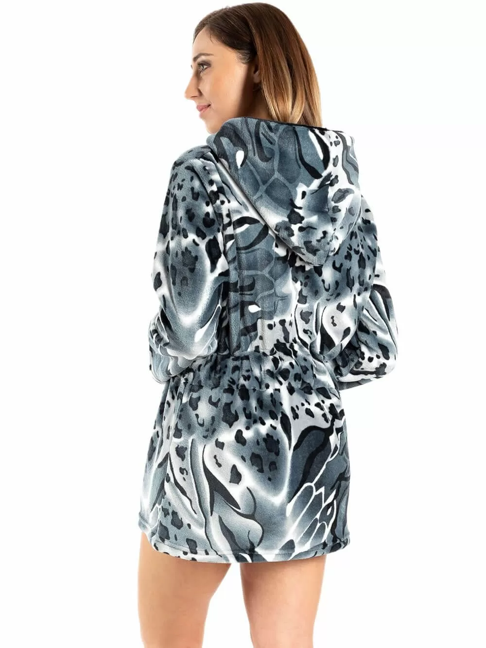 Ρόμπα Πολυτελείας KOYOTE - Απαλό & Ζεστό Fleece - Grey Print