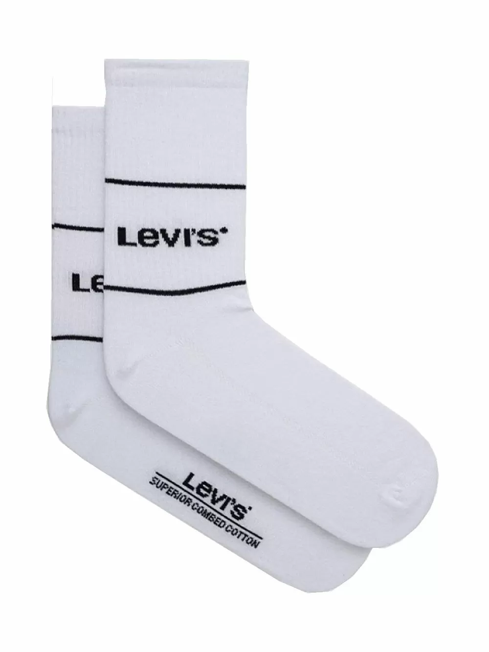 LEVI'S Ανδρική Κάλτσα Short Cut Logo Αθλητική - White - 2 Ζευγάρια