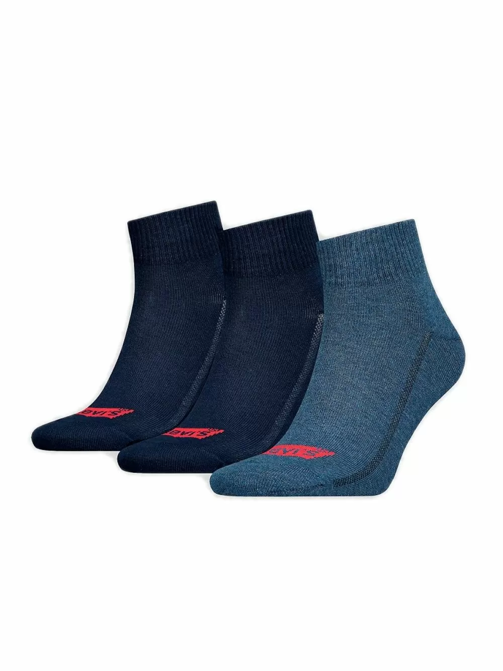 LEVI'S Ανδρική Κάλτσα Ημίκοντη - Denim - Οργανικό ECO Βαμβάκι - 3 Ζευγάρια