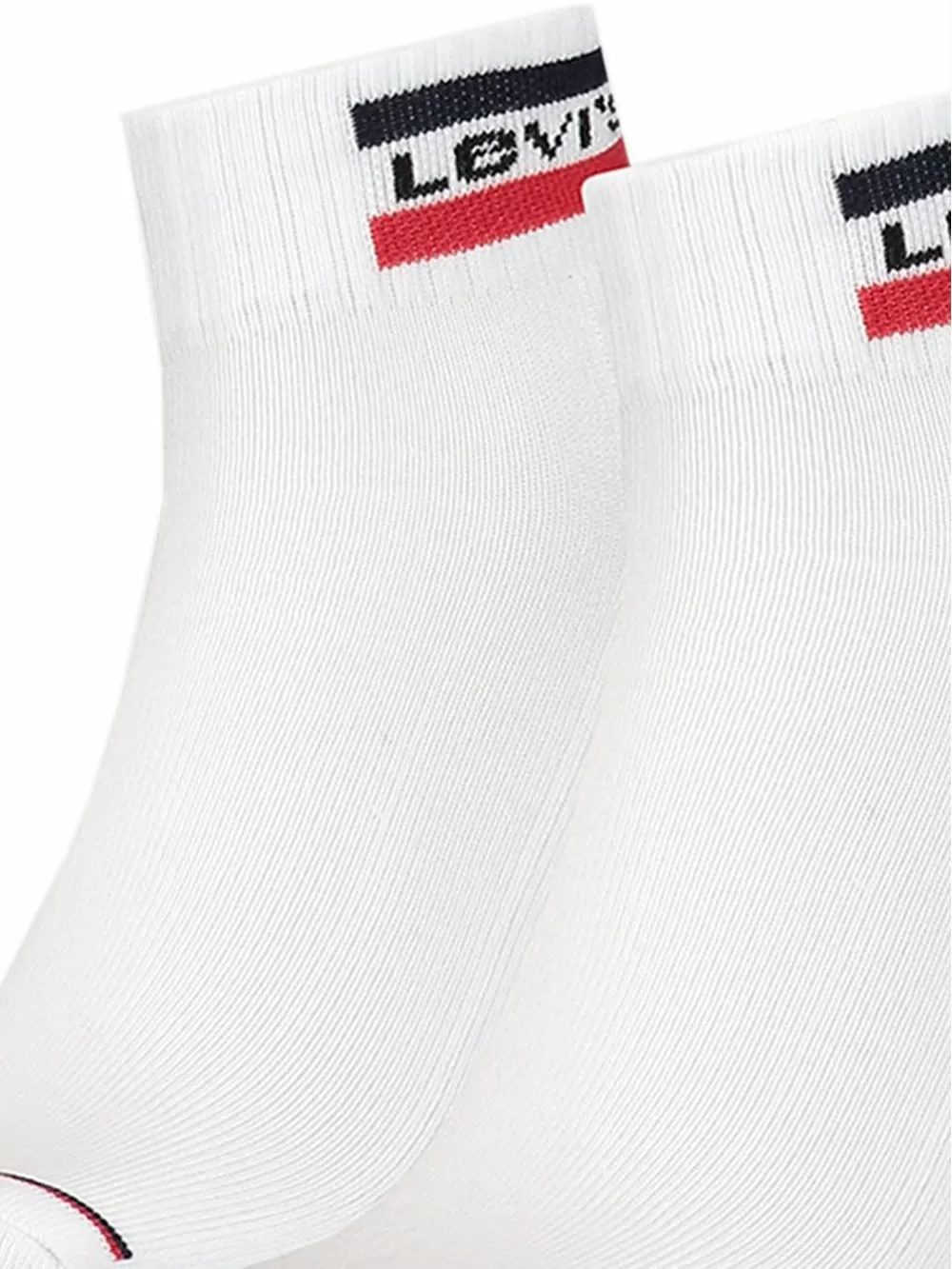 LEVI'S Ανδρική Κάλτσα Ημίκοντη Sportwear Logo - White/White - 2 Ζευγάρια