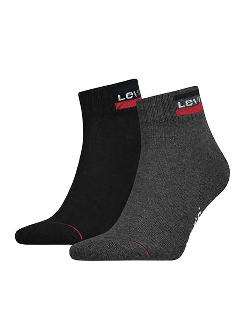 LEVI'S Ανδρική Κάλτσα Ημίκοντη Sportwear Logo - Mid Grey/Black - 2 Ζευγάρια