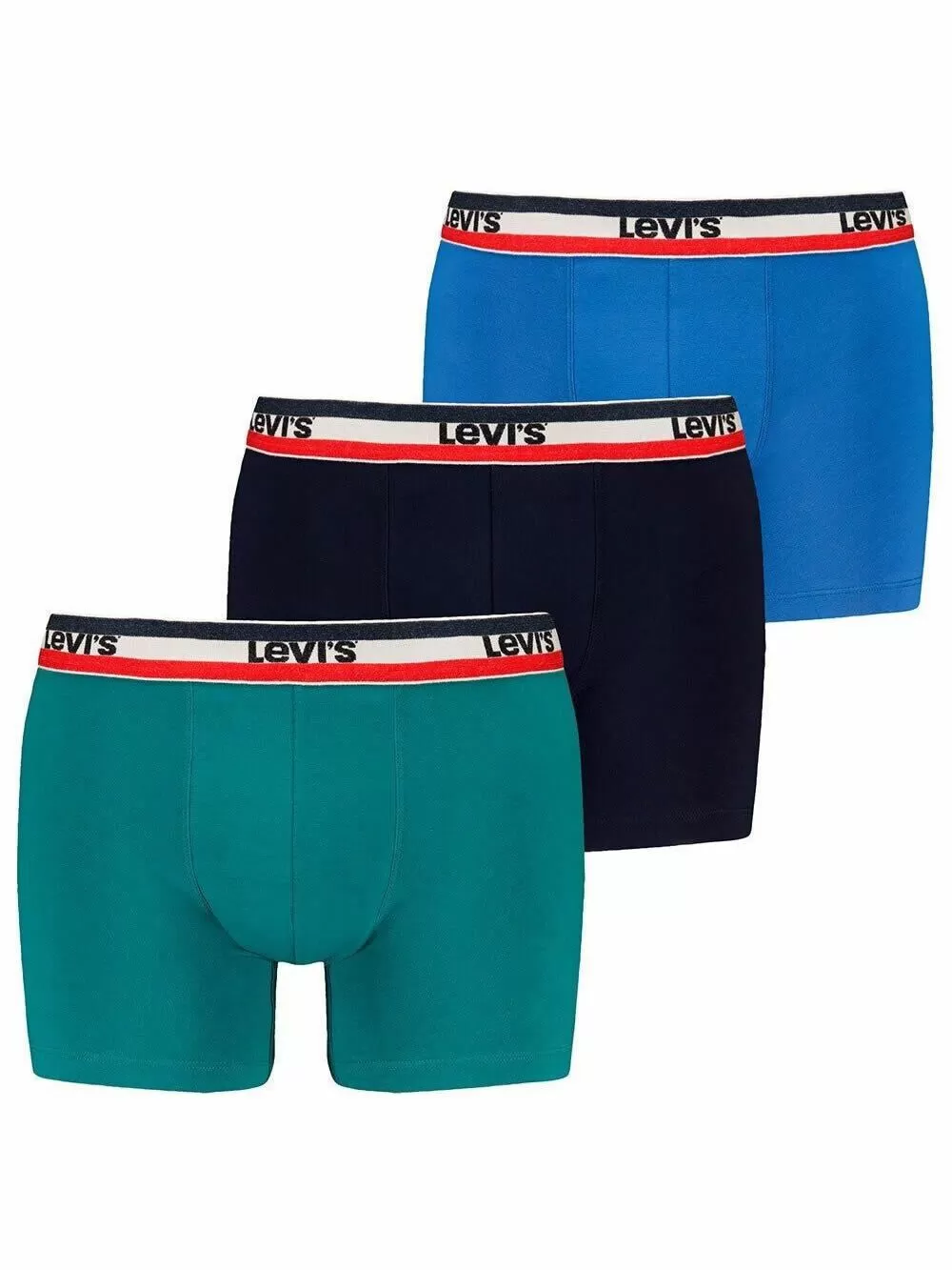 LEVIS Boxer Brief - Οργανικό Βαμβάκι - Green/Blue - Πακέτο με 3