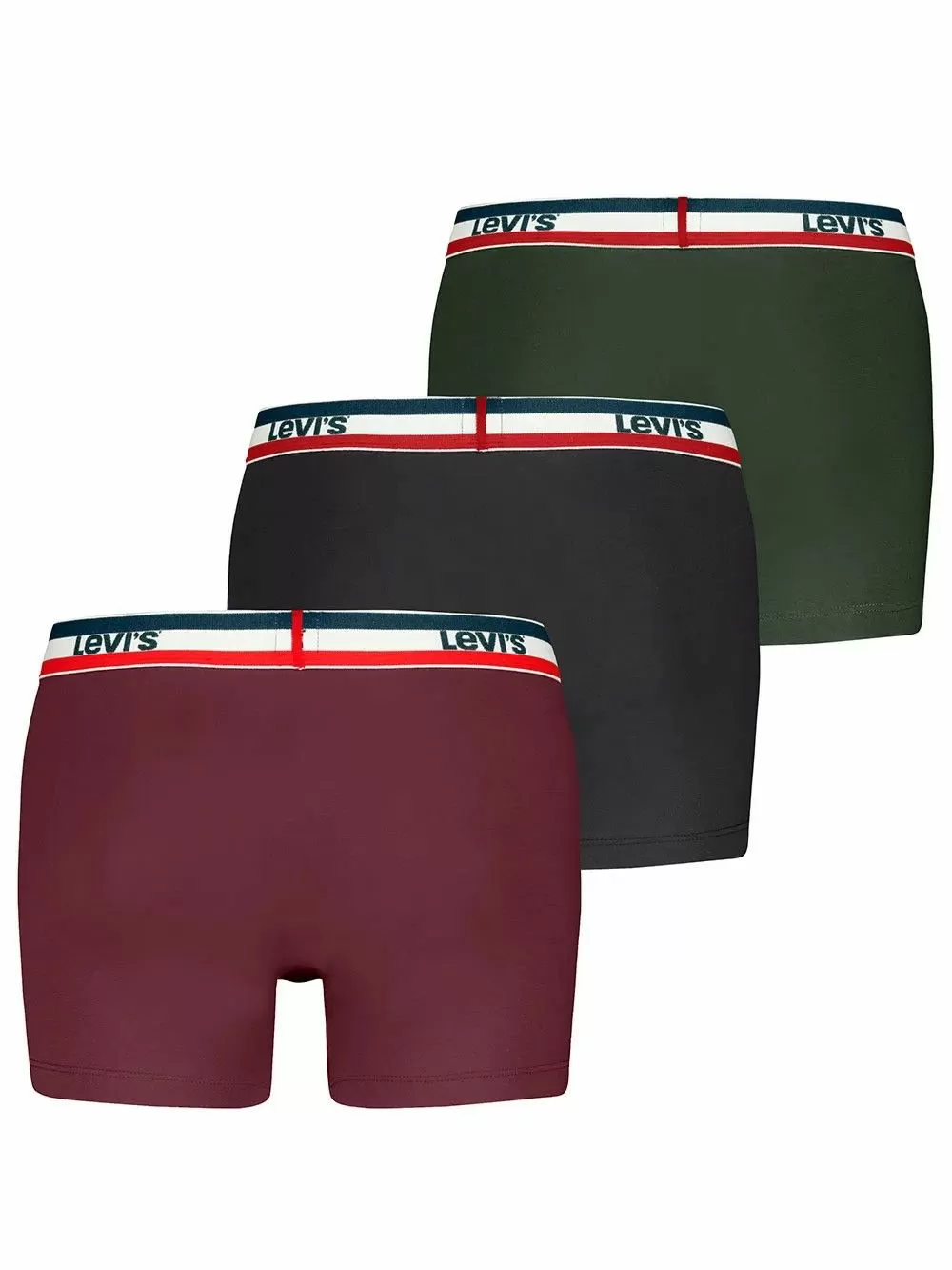 LEVIS Boxer Brief - Οργανικό Βαμβάκι - Red/Black/Green - Πακέτο με 3