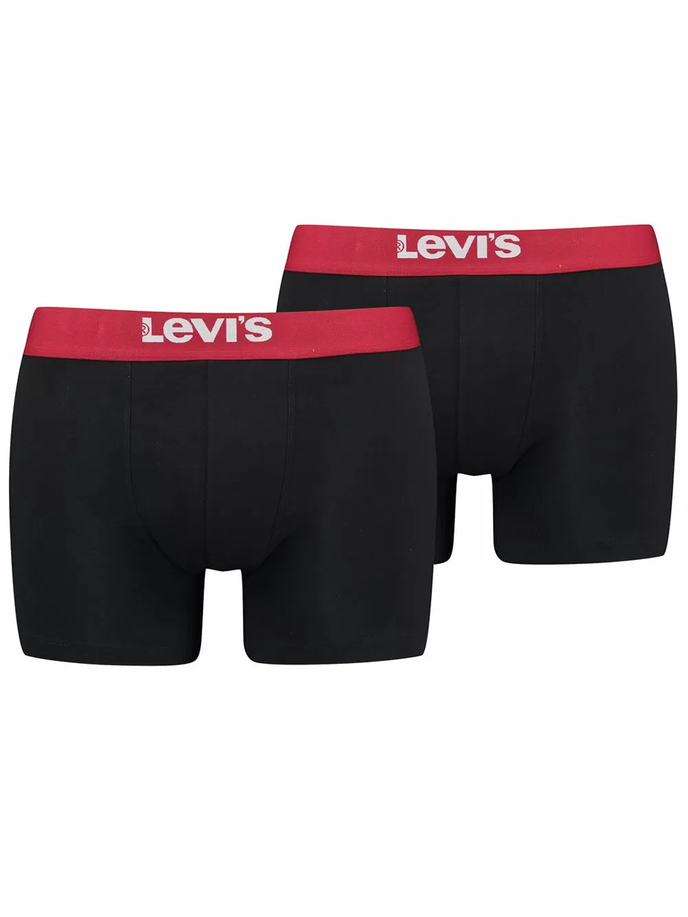 LEVI'S Boxer Brief - Ελαστικό Βαμβάκι - Black/Red - Πακέτο με 2 
