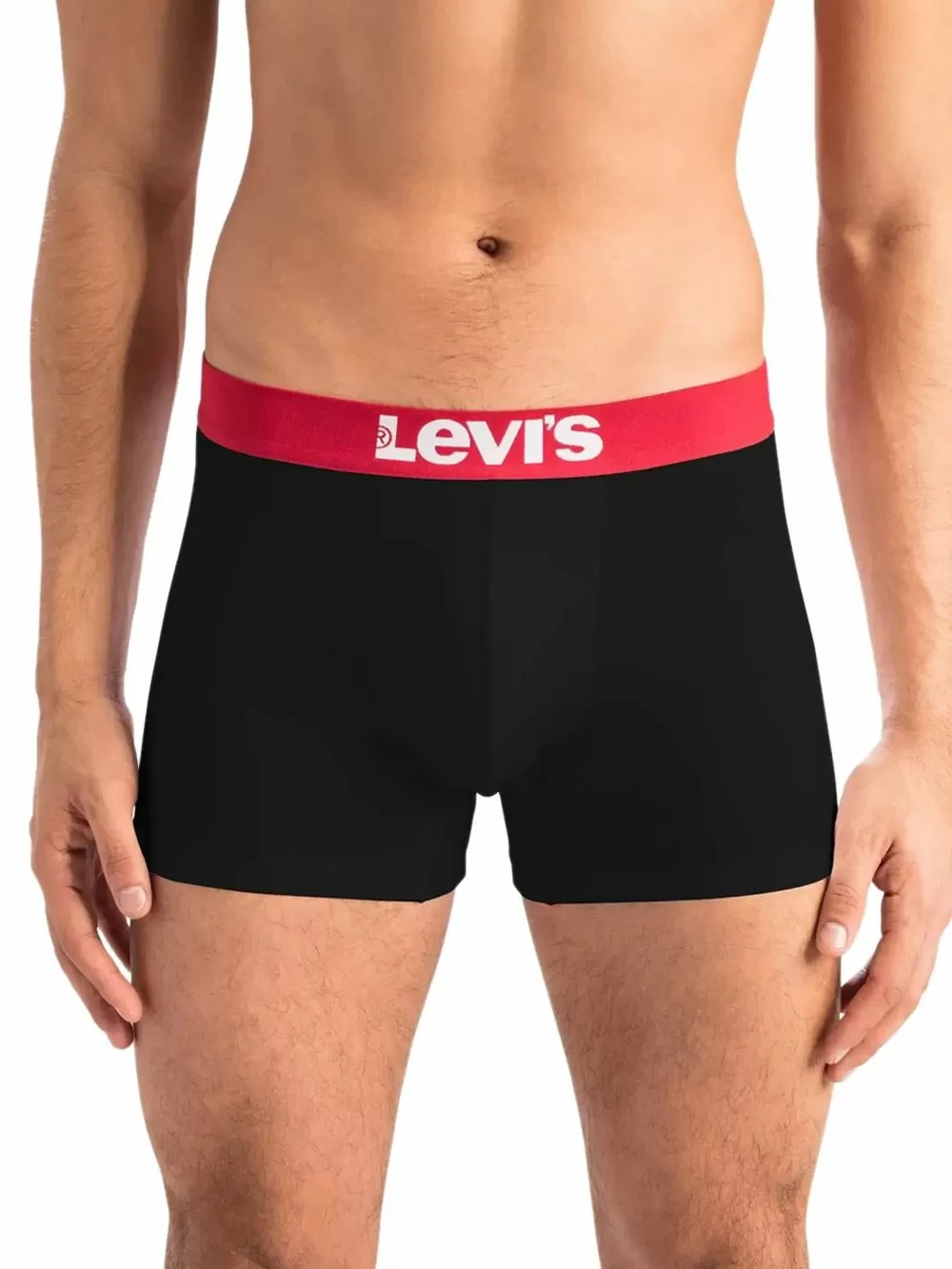 LEVI'S Boxer Brief - Ελαστικό Βαμβάκι - Black/Red - Πακέτο με 2 