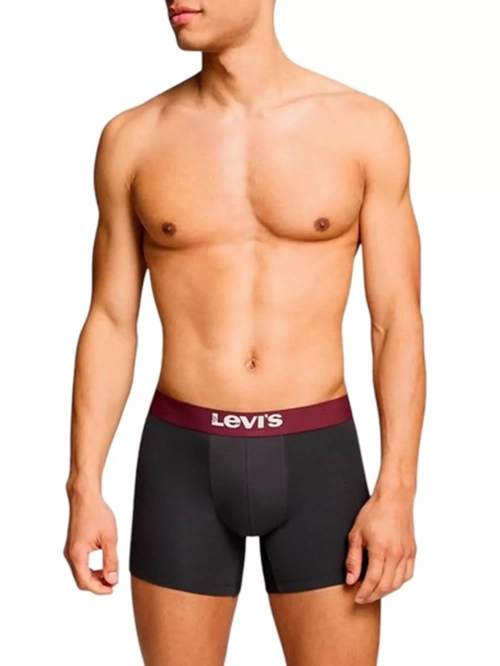 LEVIS Boxer Brief Solid Basic - Οργανικό Eco Βαμβάκι - Grey/Black - Πακέτο με 2 