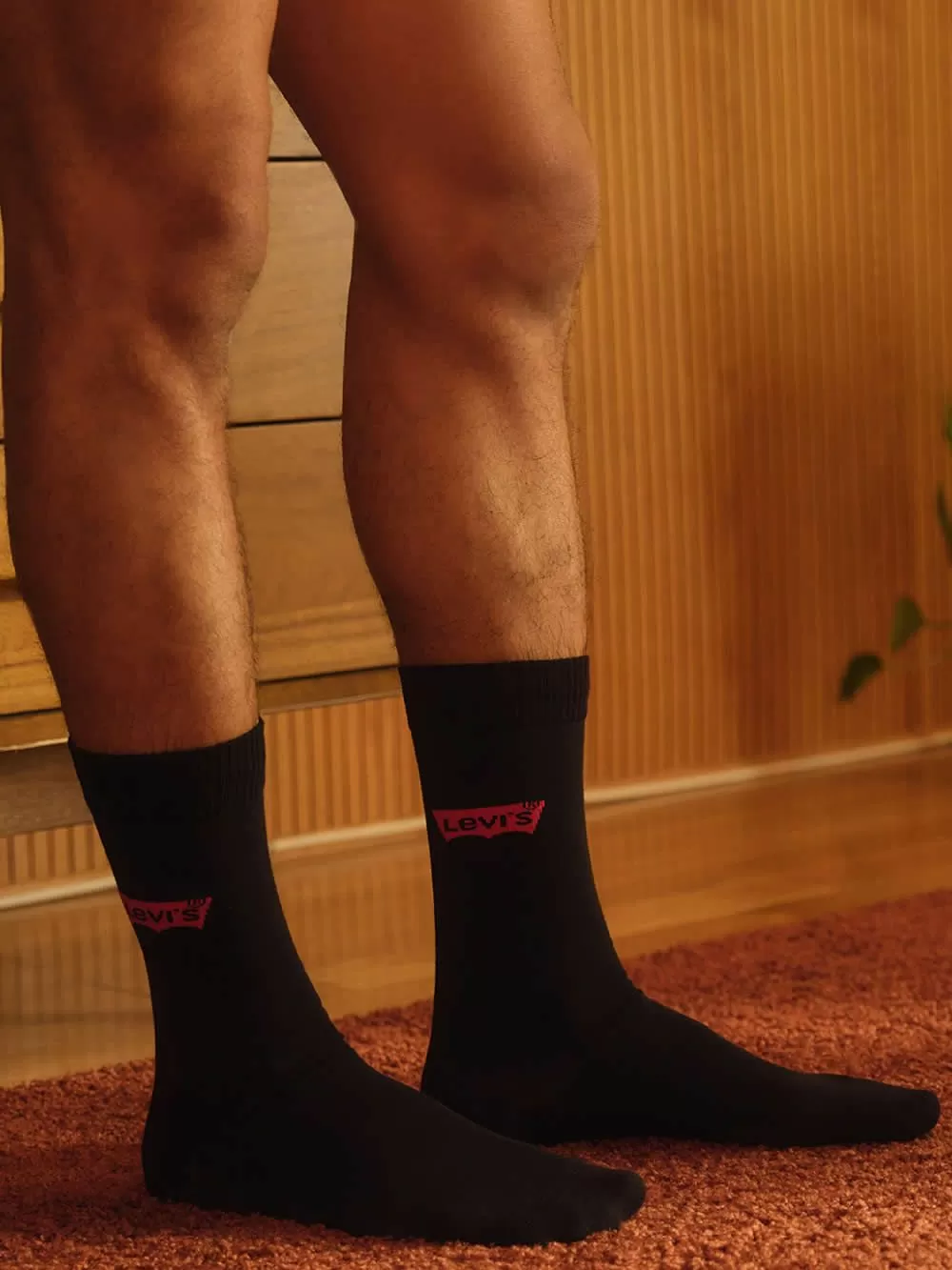 LEVI'S Ανδρική Κάλτσα Αθλητική - Black - ECO Βαμβάκι - 3 Ζευγάρια 