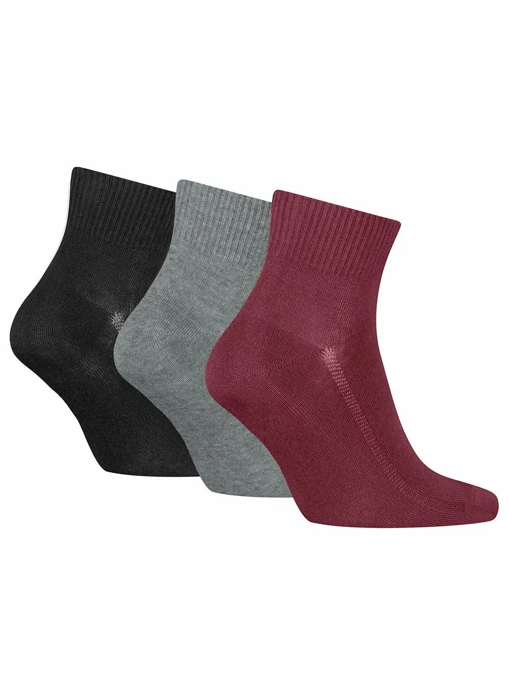 LEVIS Ανδρική Κάλτσα Ημίκοντη Red/Grey/Black - Οργανικό ECO Βαμβάκι - 3 Ζευγάρια