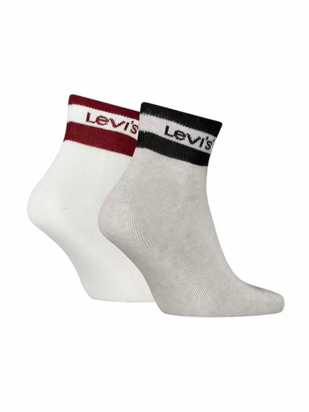 LEVIS Unisex Αθλητική Κάλτσα Ημίκοντη Sport Stripe - Oatmeal/Black - 2 Ζευγάρια 