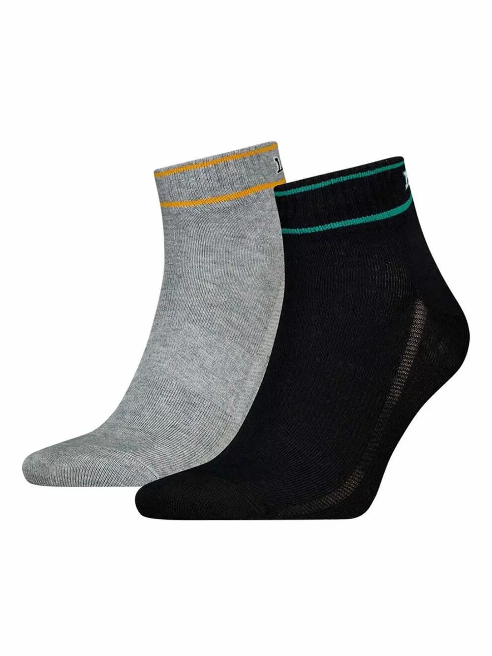 LEVIS Ανδρική Κάλτσα Ημίκοντη - Green/Black Combo - 2 Ζευγάρια 