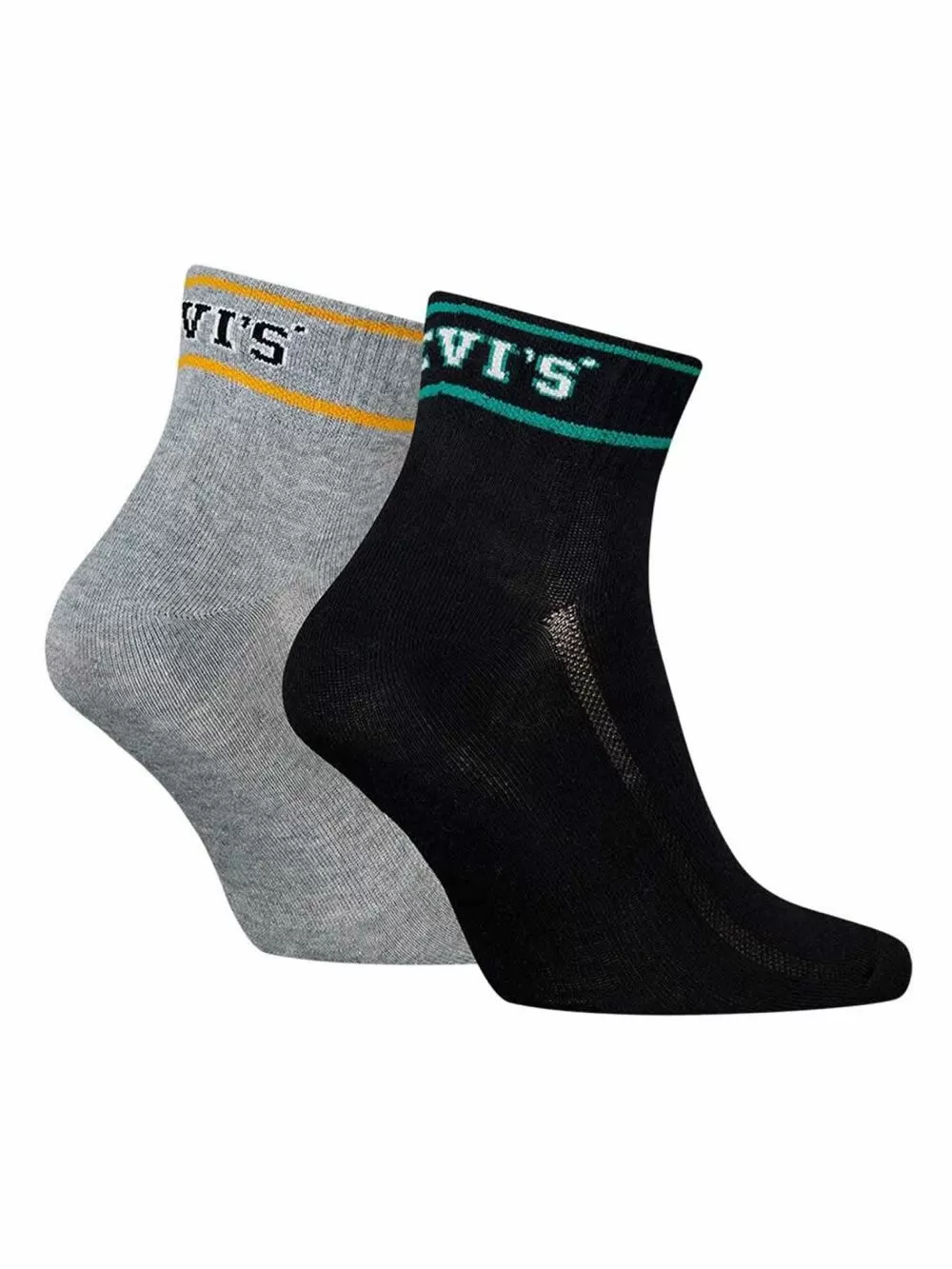 LEVIS Ανδρική Κάλτσα Ημίκοντη - Green/Black Combo - 2 Ζευγάρια 