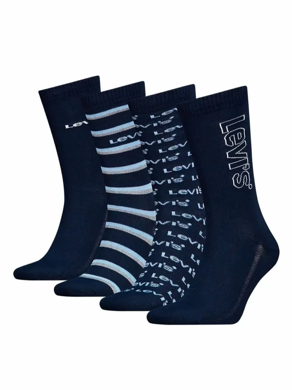 LEVIS Ανδρική Κάλτσα Giftbox Reg Cut Logo - Blue Combo - 4 Ζευγάρια