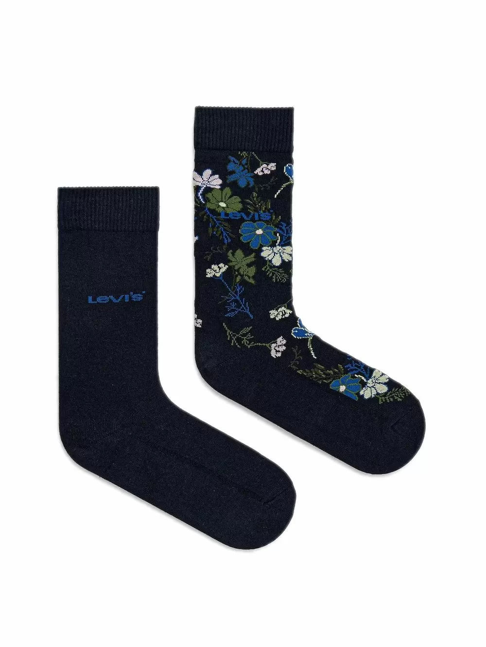LEVIS Unisex Κανονική Κάλτσα Flower - Blue Combo - 2 Ζευγάρια