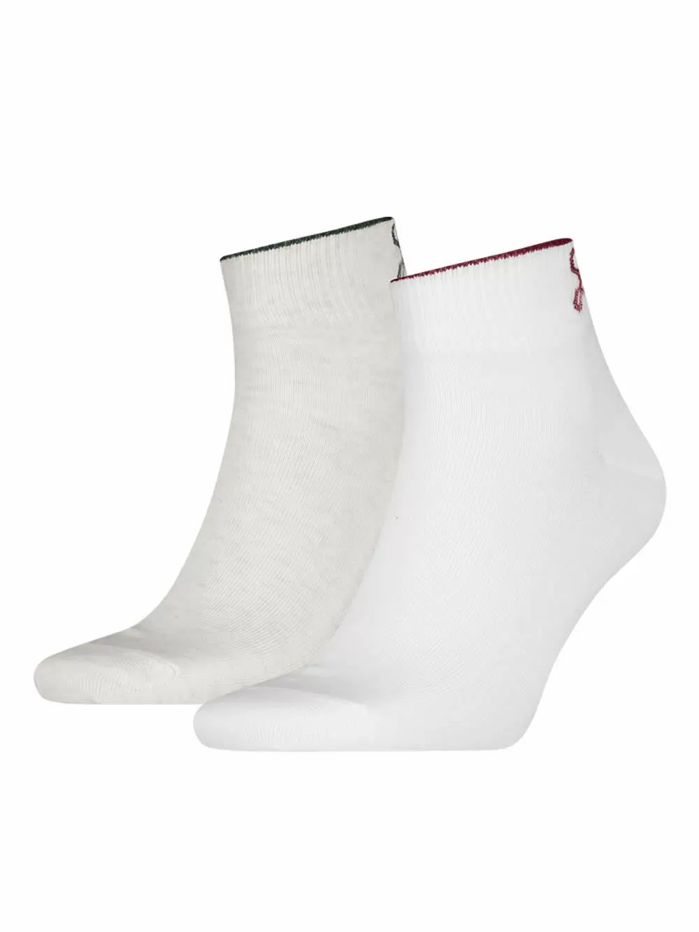 LEVIS Ανδρική Κάλτσα Ημίκοντη Western Logo - White Combo - Super Απαλό Βαμβάκι - 2 Ζευγάρια