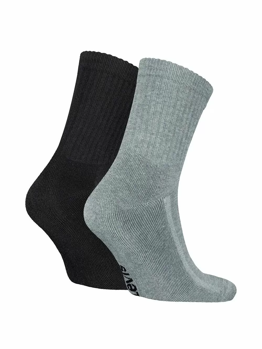 LEVIS Ανδρική Κανονική Κάλτσα Saloon Logo - Black/Grey - 2 Ζευγάρια