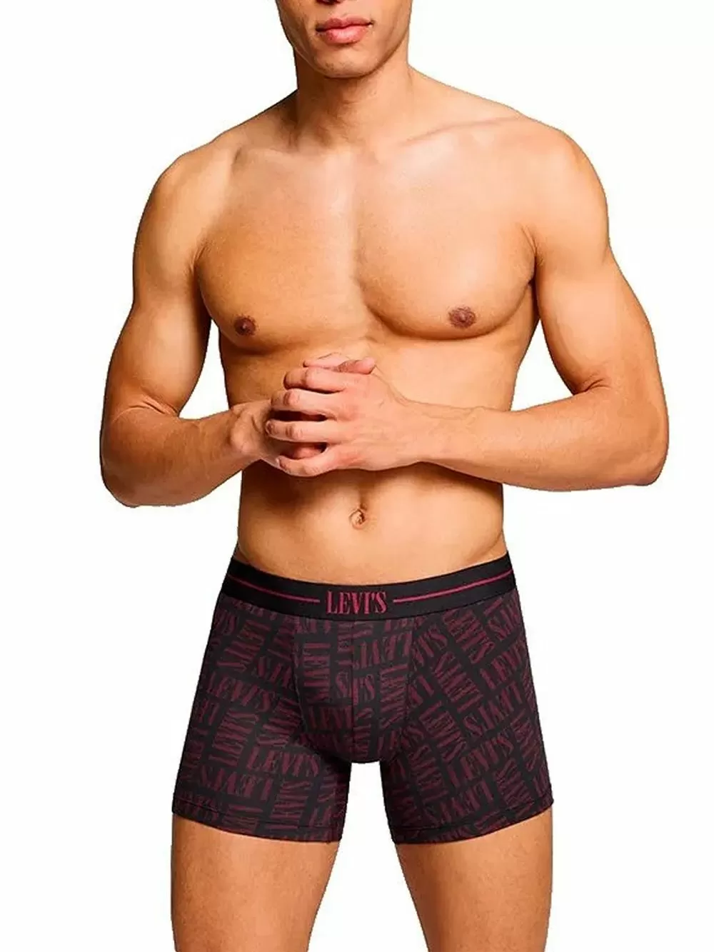 LEVIS Boxer Brief Logo - Οργανικό Βαμβάκι - Red/Black - Πακέτο με 2 