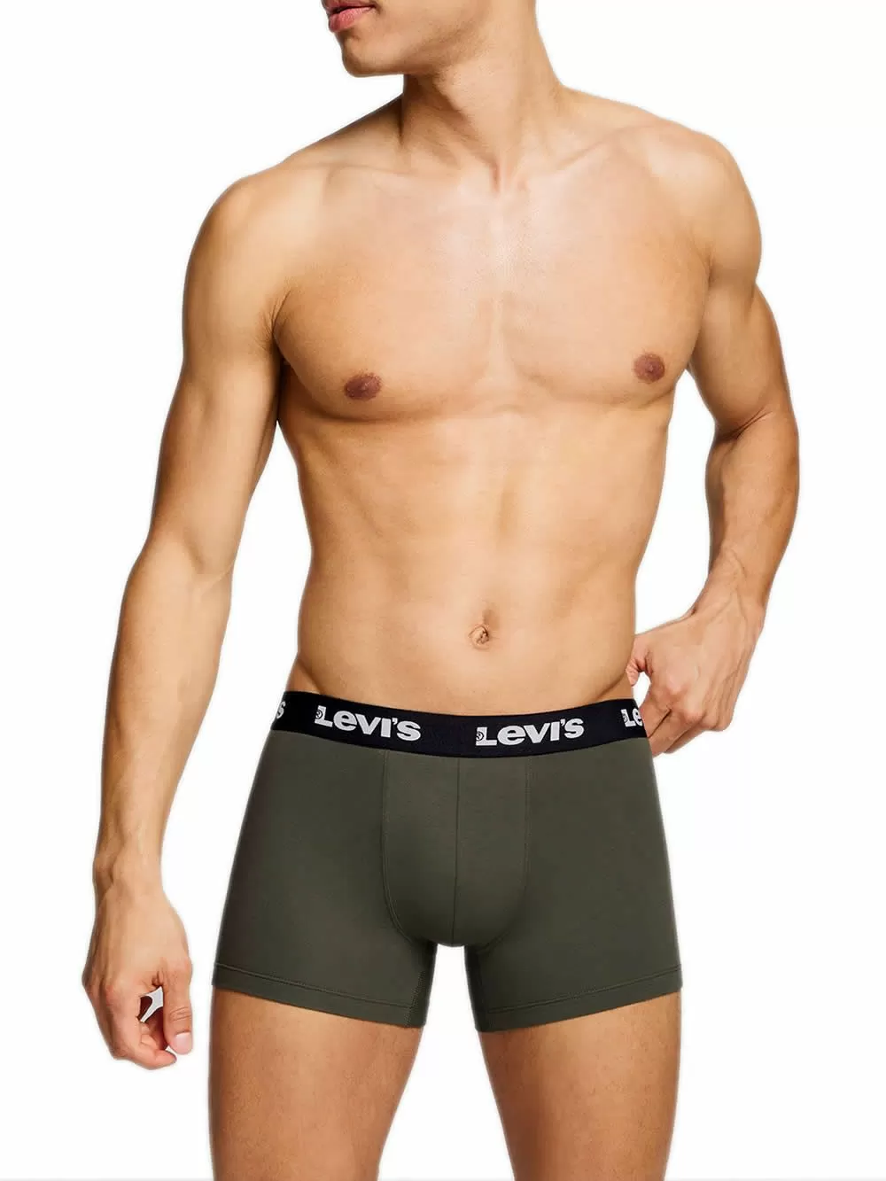 LEVIS Boxer Brief Repeat Logo - Ελαστικό Βαμβάκι - Khaki - Πακέτο με 2 