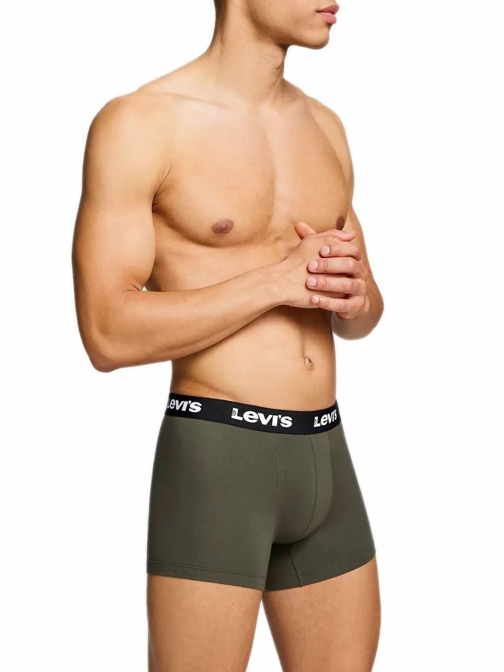 LEVIS Boxer Brief Repeat Logo - Ελαστικό Βαμβάκι - Khaki - Πακέτο με 2 