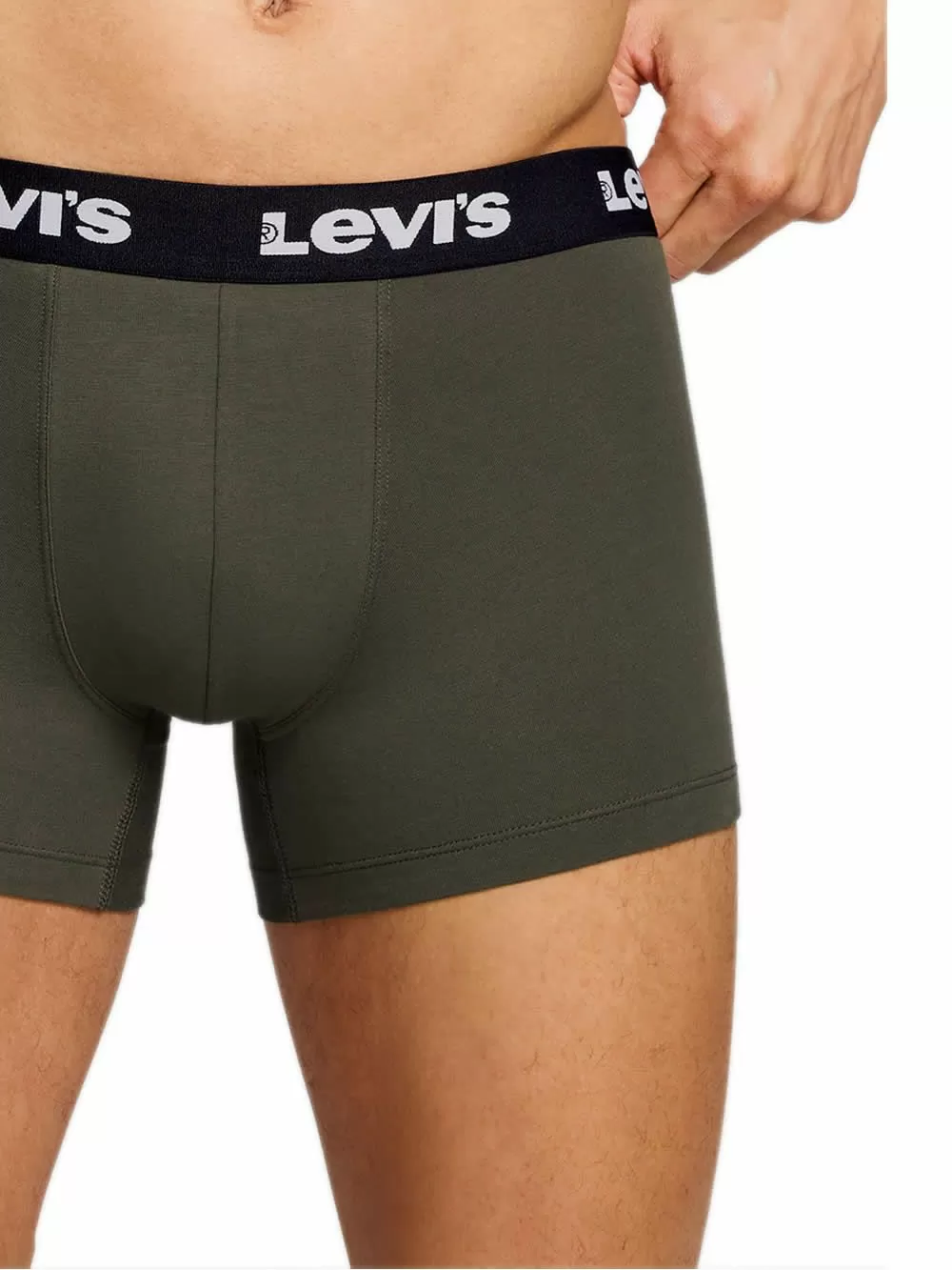 LEVIS Boxer Brief Repeat Logo - Ελαστικό Βαμβάκι - Khaki - Πακέτο με 2 