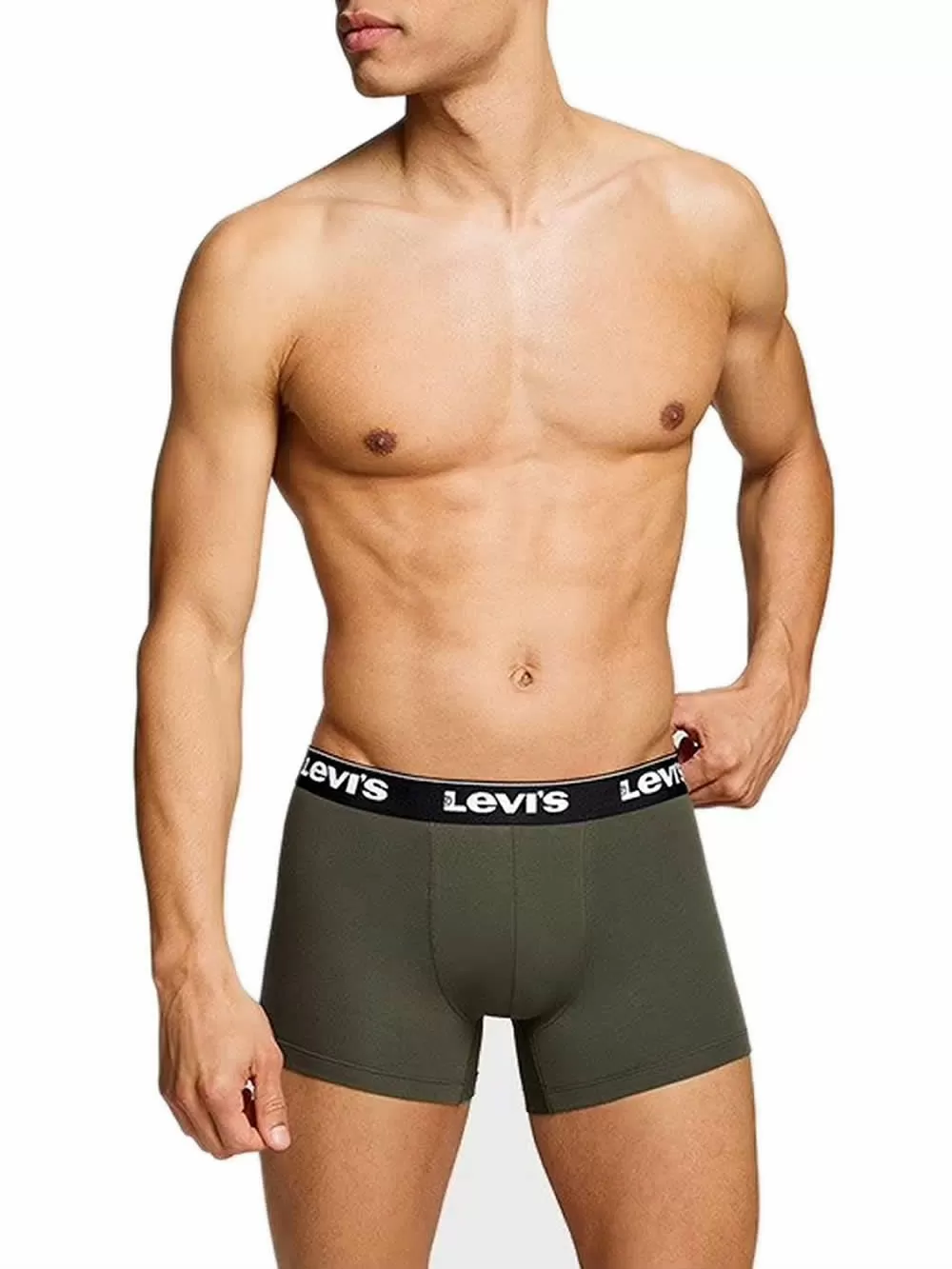 LEVIS Boxer Brief Repeat Logo - Ελαστικό Βαμβάκι - Khaki Combo - Πακέτο με 3 