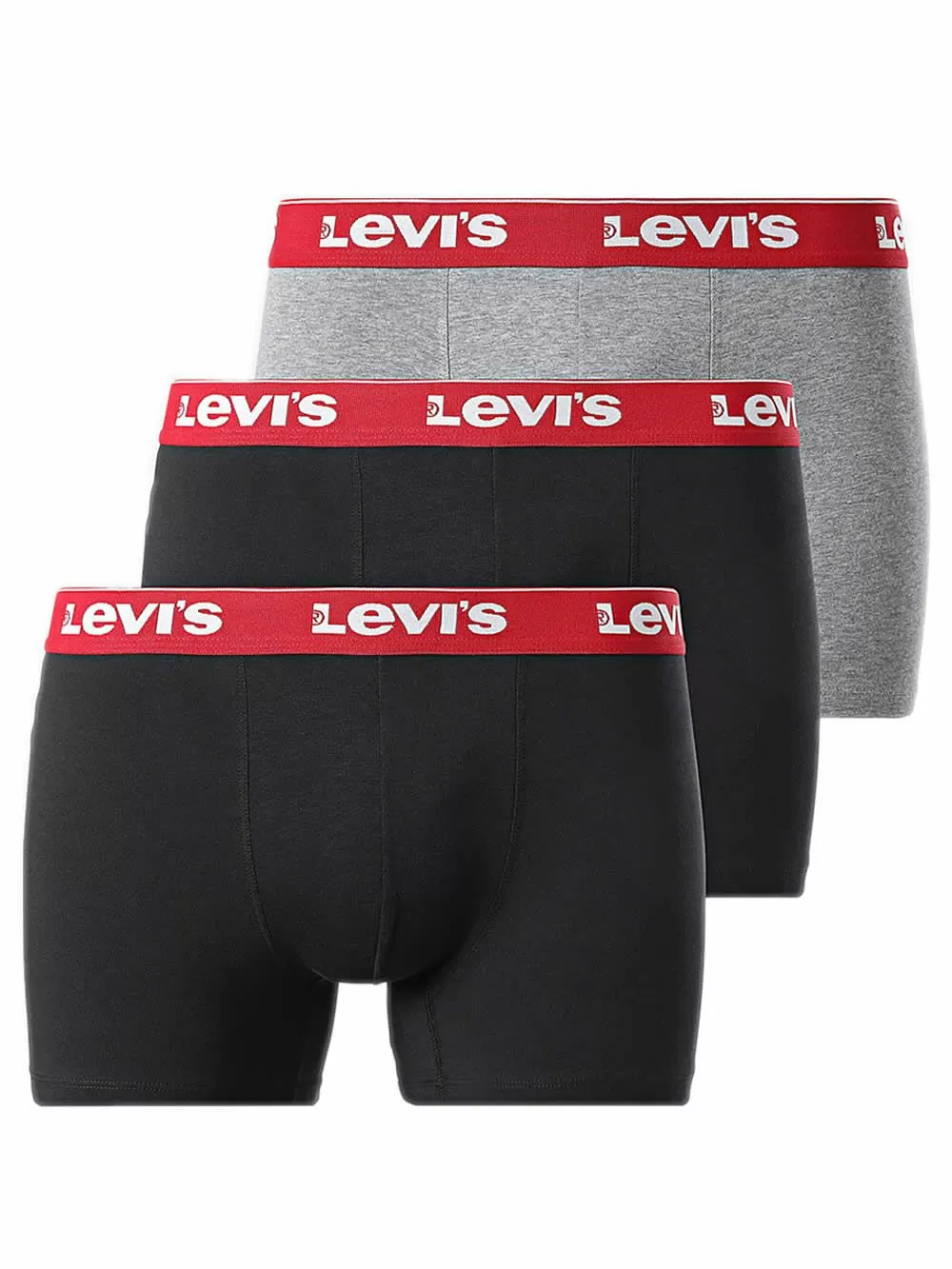 LEVIS Boxer Brief Repeat Logo - Ελαστικό Βαμβάκι - Black/Grey Combo - Πακέτο με 3 