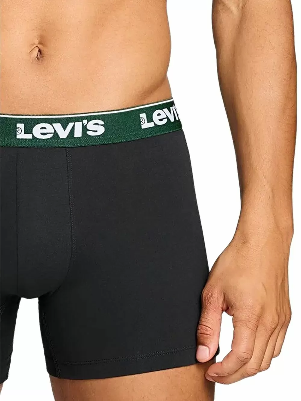 LEVIS Boxer Brief Repeat Logo - Ελαστικό Βαμβάκι - Black/Color Combo - Πακέτο 3 Τεμαχίων