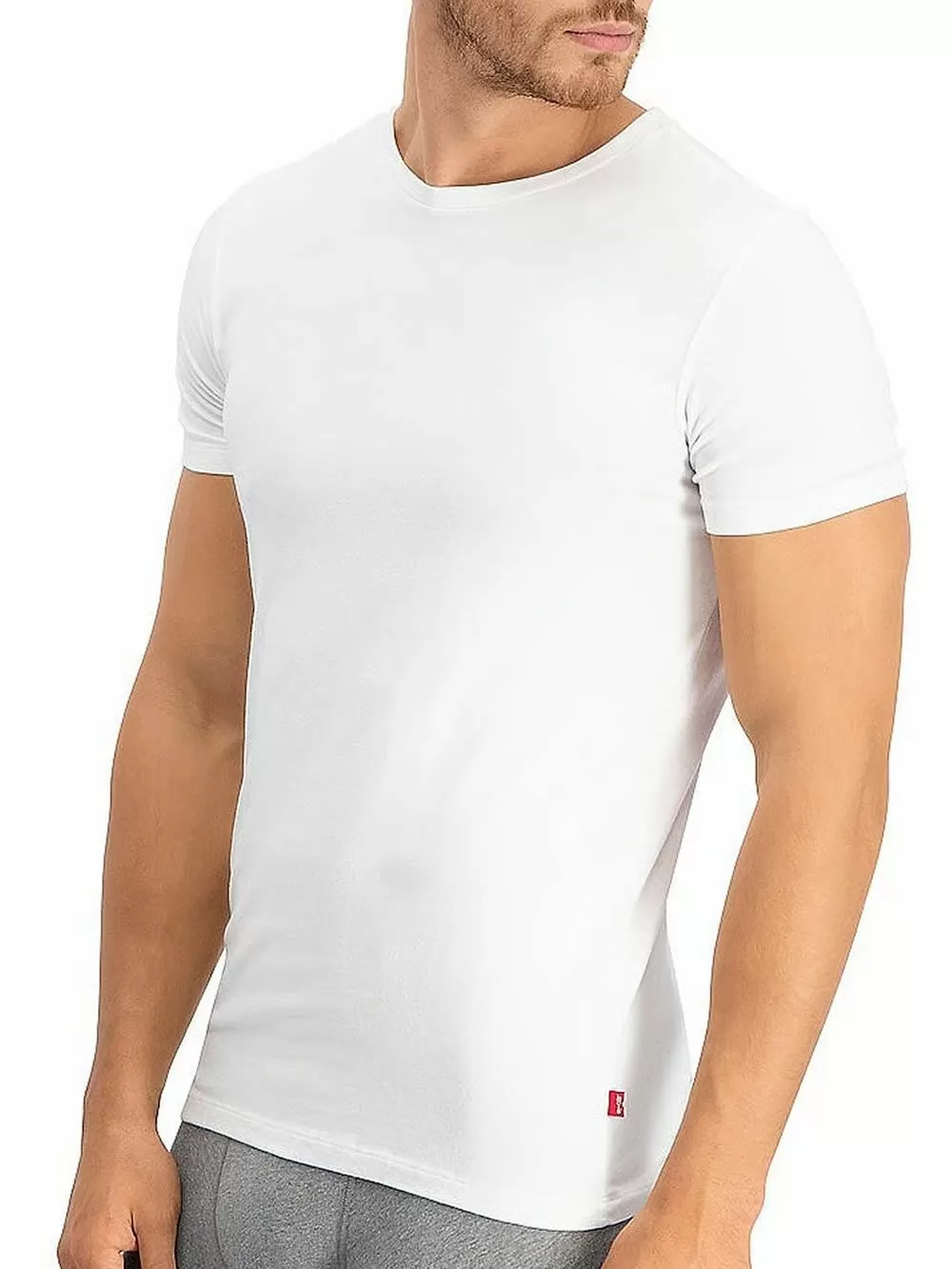 LEVIS Ανδρικά T-Shirt - Solid Crew - Ελαστικό Βαμβάκι - Πακέτο με 2