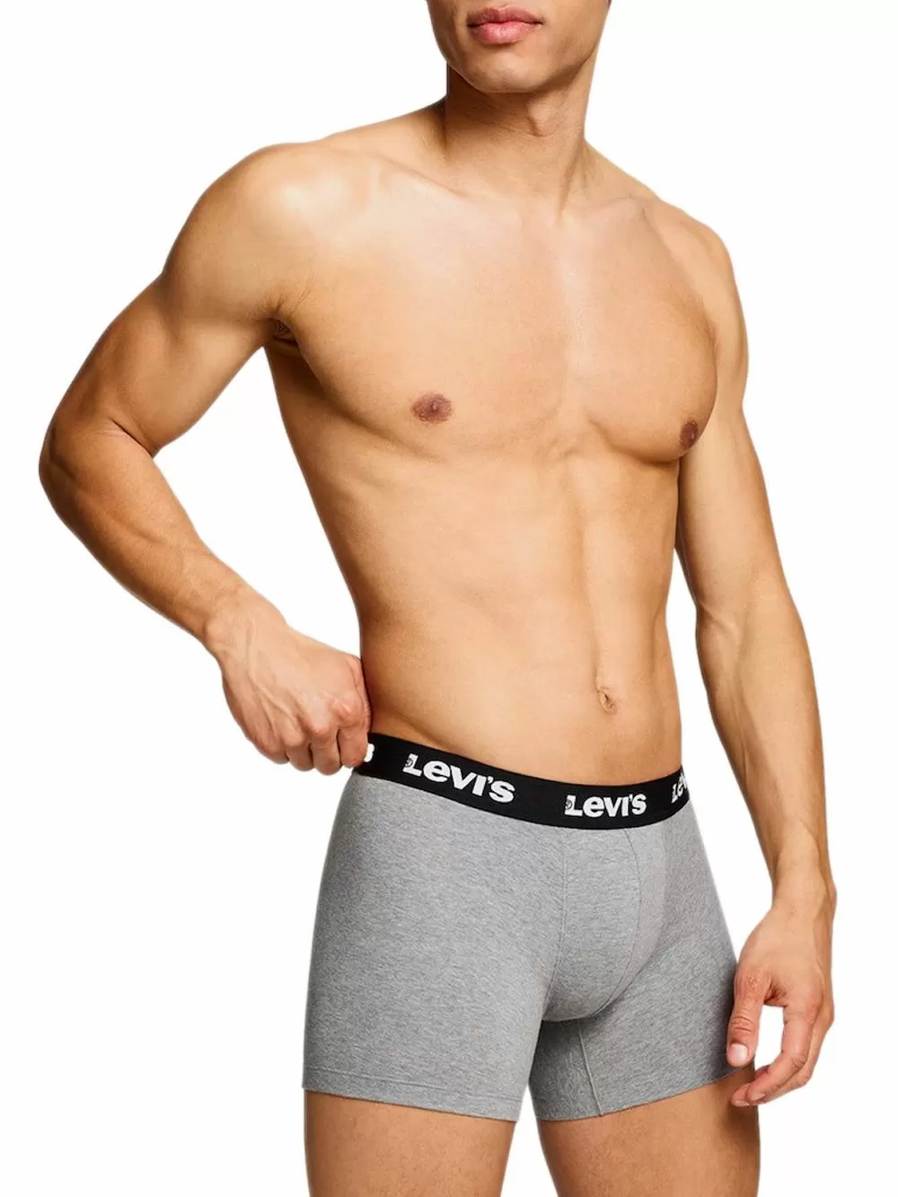 LEVIS Boxer Brief Repeat Logo - Ελαστικό Βαμβάκι - Middle Grey Melange - Πακέτο με 2 