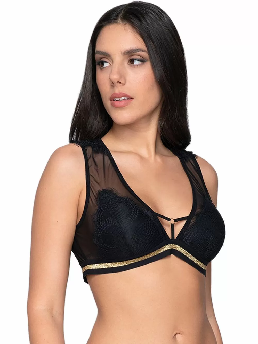 Bralette LUNA Cherry Push Up - Χωρίς Μπανέλα - Δαντέλα & Lurex 