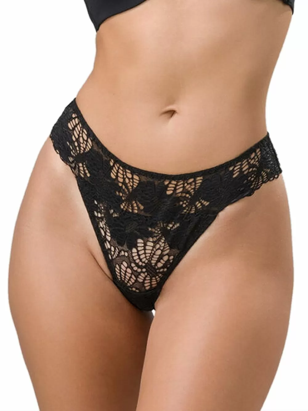 LUNA Brazilian Slip Amelia - Floral Δαντέλα