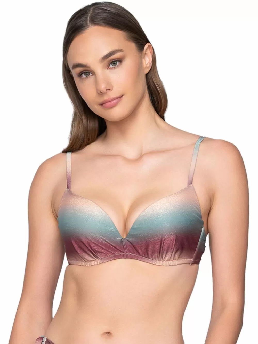 Μαγιό LUNA Σουτιέν Μπικίνι Ombre Lurex Λαμέ -Ήπια Ενίσχυση & Μπανέλα