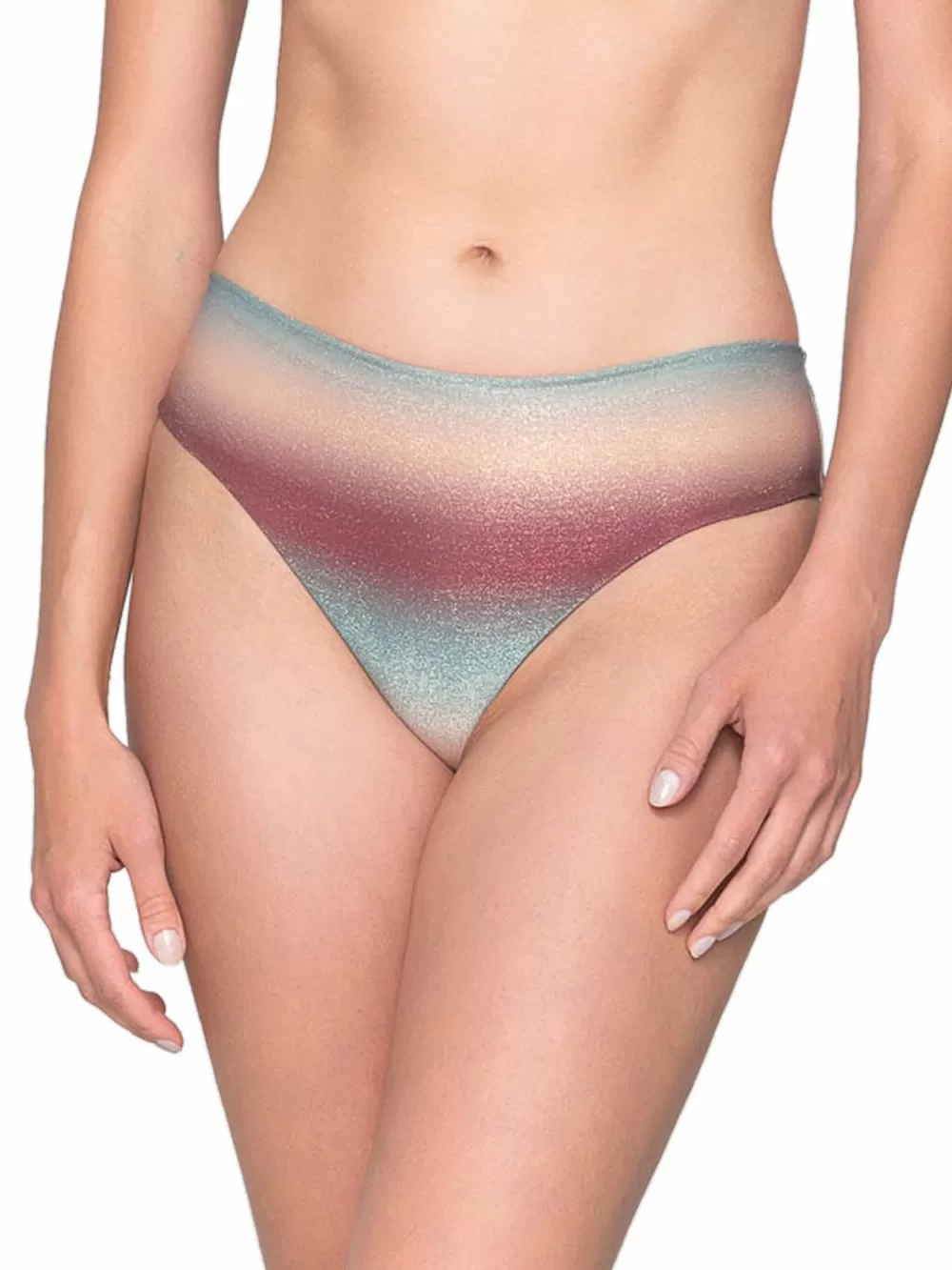 Μαγιό LUNA Ombre Μπικίνι Σλιπ Φαρδύ Ψηλό - Λαμέ Lurex