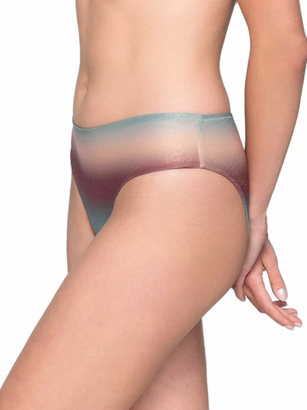 Μαγιό LUNA Ombre Μπικίνι Σλιπ Φαρδύ Ψηλό - Λαμέ Lurex