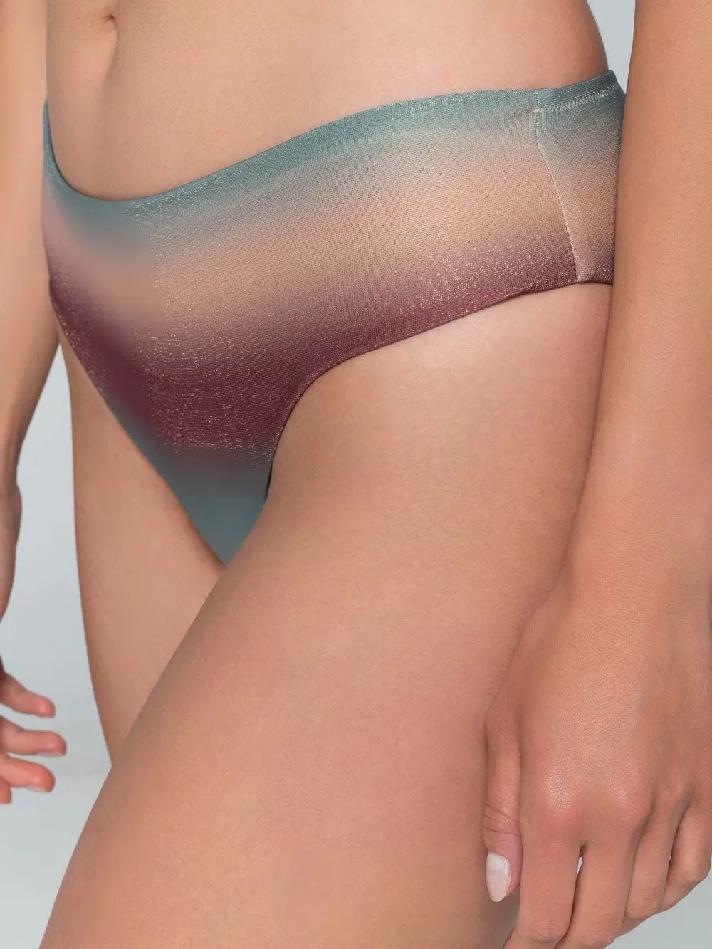 Μαγιό LUNA Ombre Μπικίνι Σλιπ Φαρδύ Ψηλό - Λαμέ Lurex