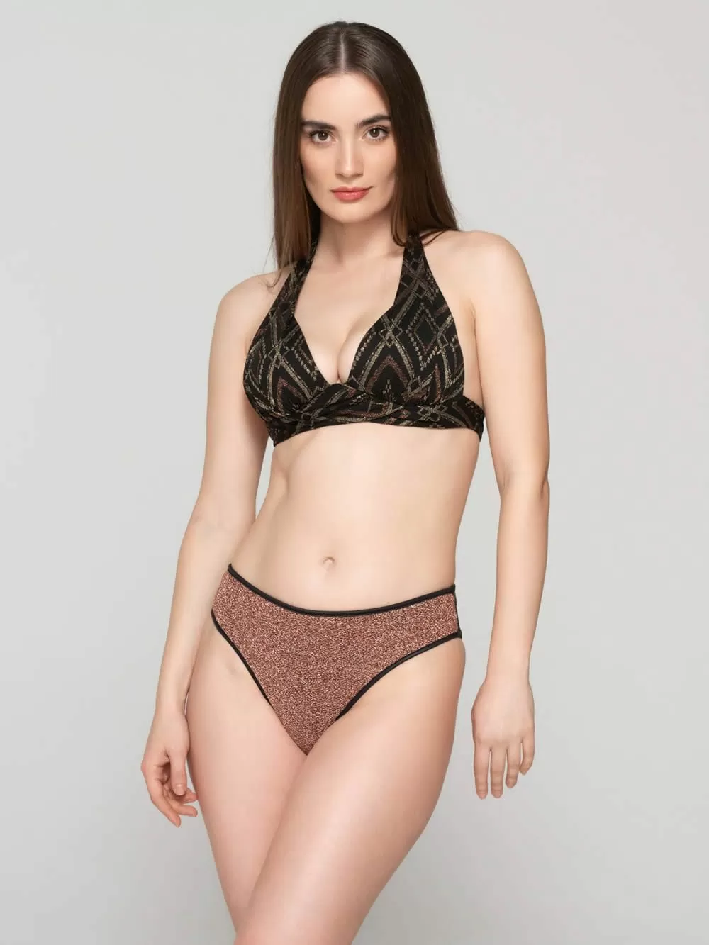 Μαγιό LUNA Manhattan Μπικίνι Σλιπ Φαρδύ Ψηλό - Lurex - Χωρίς Ραφές