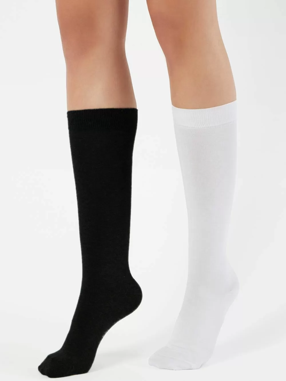 MEWE Γυναικεία Κάλτσα μέχρι το γόνατο - Ελαστικό Βαμβάκι - 2 Ζευγάρια