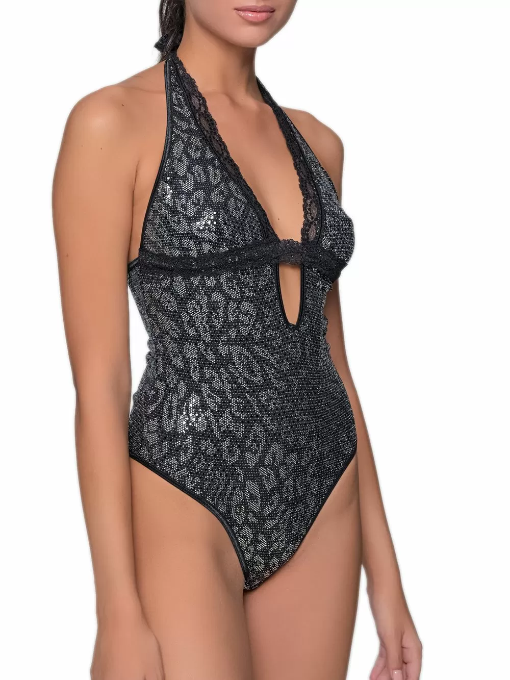 MILENA BY PARIS Κορμάκι - Lurex Σχέδιο & Δαντέλα