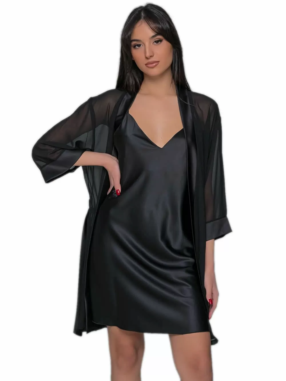 MILENA BY PARIS Νυχτικό & String - Σατέν