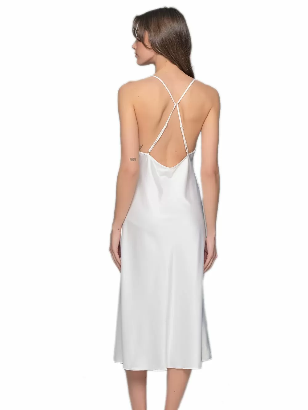 MILENA BY PARIS Φόρεμα Σετ με String - Απαλό Σατέν - Νυφική Πρόταση 