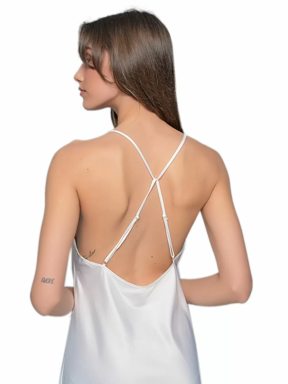 MILENA BY PARIS Φόρεμα Σετ με String - Απαλό Σατέν - Νυφική Πρόταση 