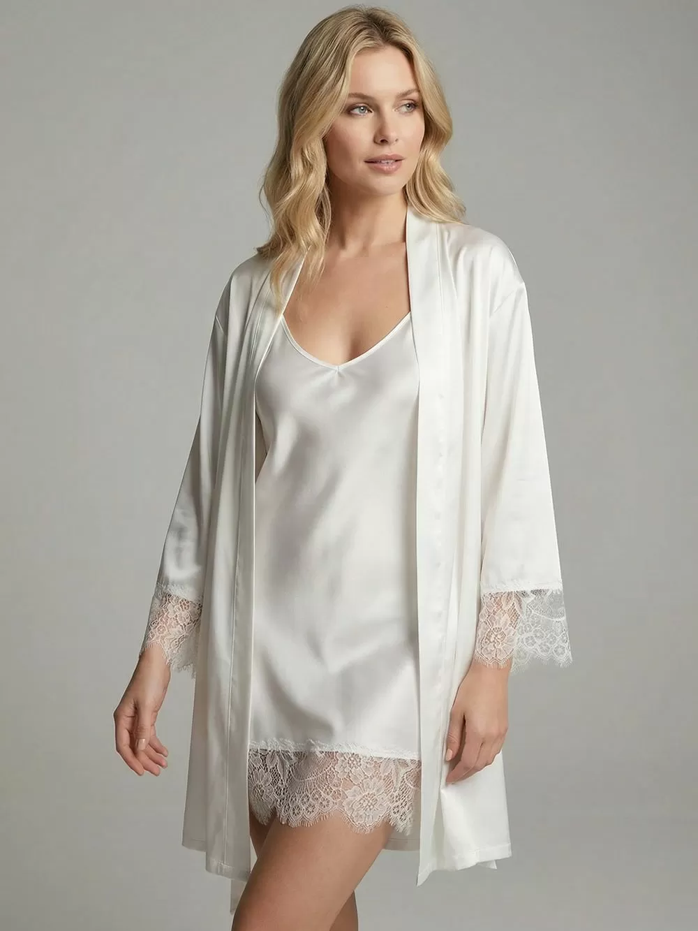 MILENA BY PARIS Νυχτικό Σετ με String - Απαλό Σατέν & Δαντέλα - Νυφική Πρόταση 