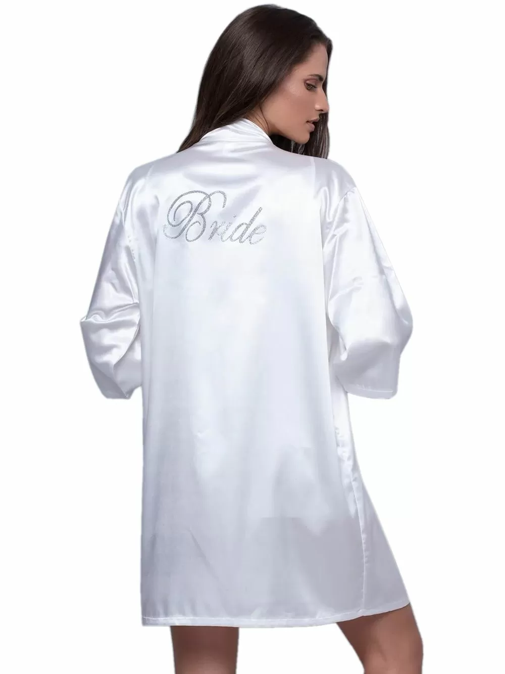 MILENA BY PARIS Ρόμπα Bride - Σατέν & Strass - Νυφική Πρόταση - Κανονική Γραμμή - Μόνιμη Συλλογή