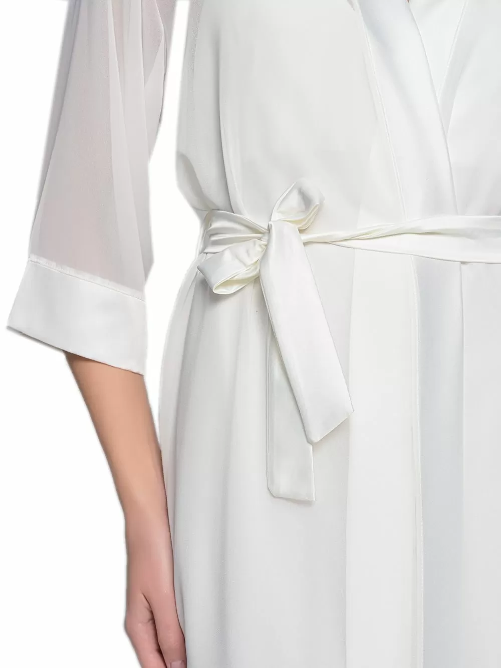 MILENA BY PARIS Ρόμπα - Σατινέ Διαφάνεια- Σατέν Λωρίδες - Νυφική Πρόταση 