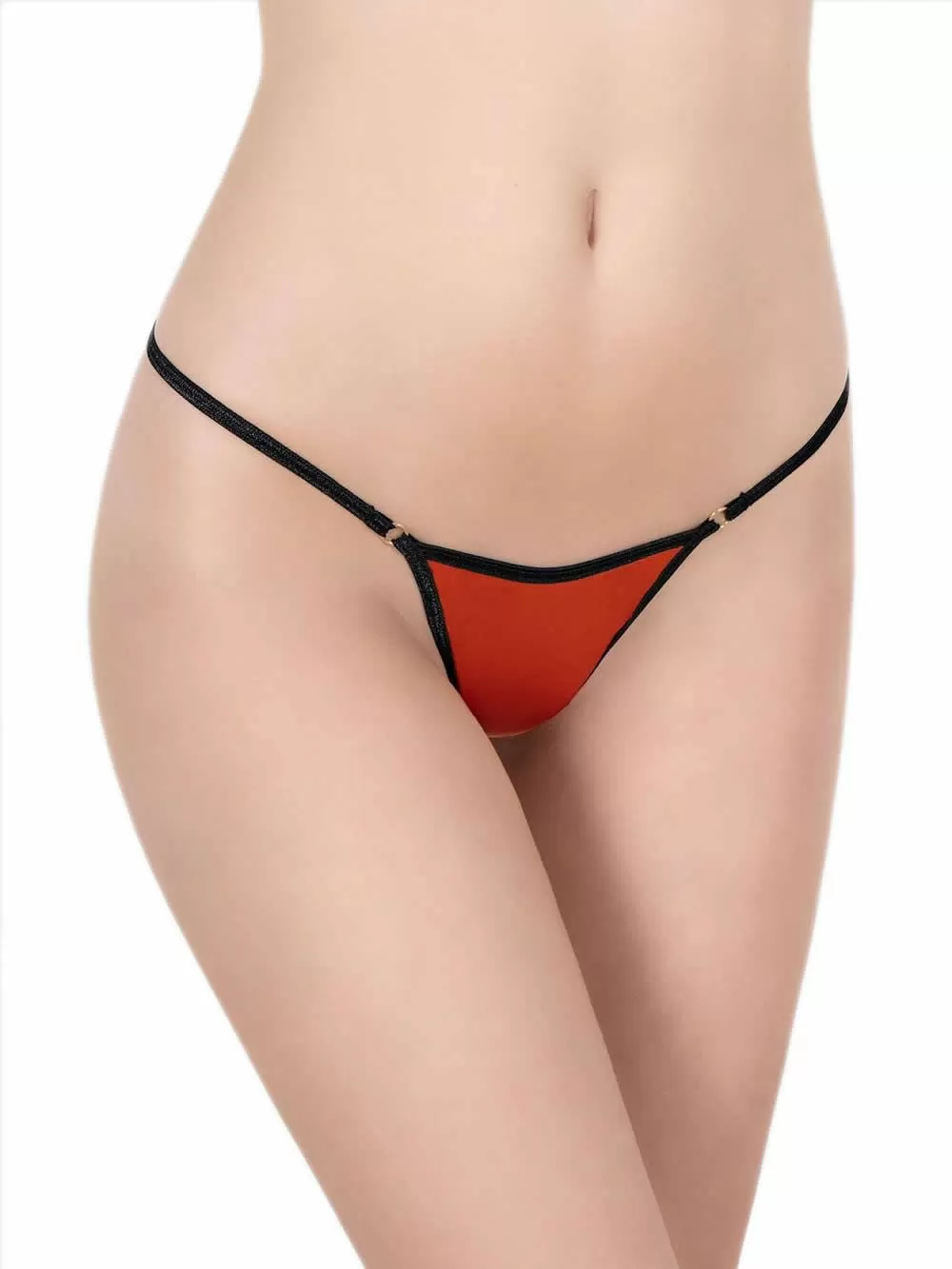 MILENA BY PARIS G-String - Απαλό Σατέν - Χρυσοί Κρίκοι