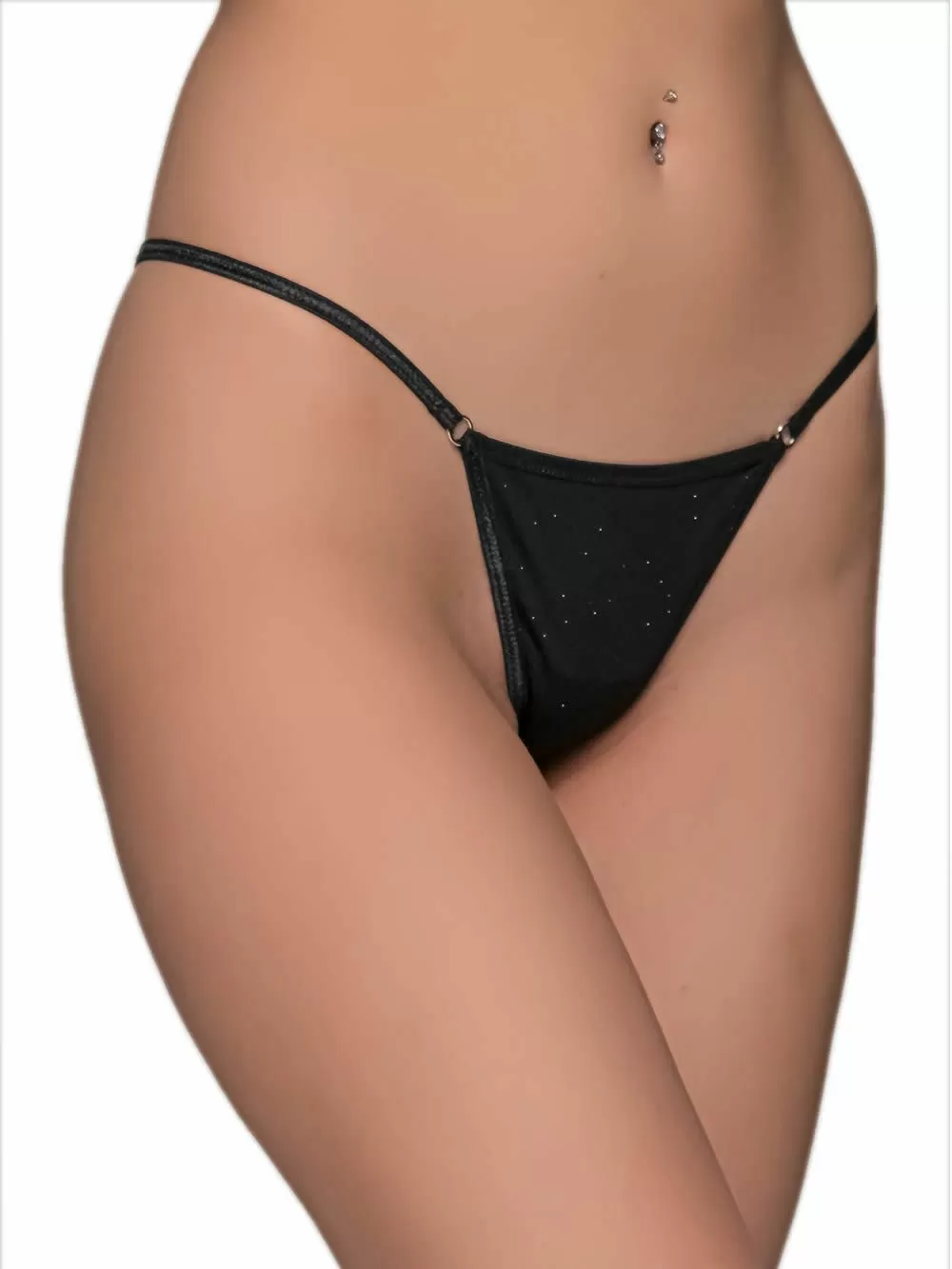 MILENA BY PARIS G-String - Σατινέ Λαμπερό Ύφασμα Strass